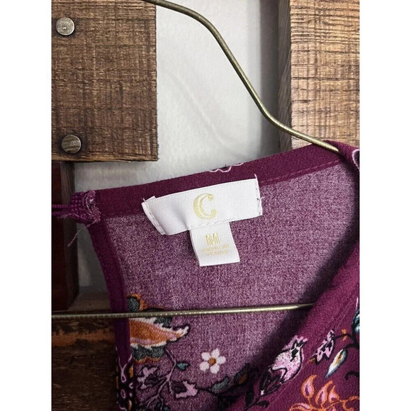 Charming Charlie Paisley Floral Dress Med lightweight adjustable sleeve summer - Picture 5 of 7